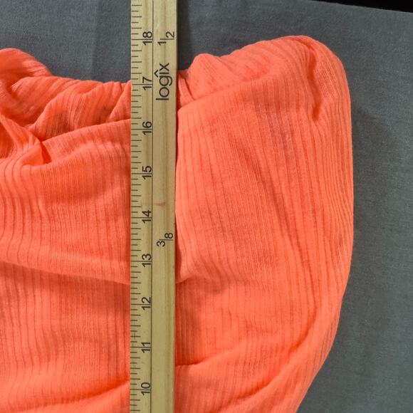 Free People Just A Fling Shirt Womens Small Coral Ribbed Blouson Tank Top Boho‎ - Picture 10 of 10